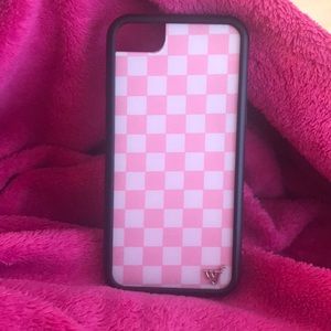 IPhone 6/6S/7/8 Wildflower Pink Checkerboard Case
